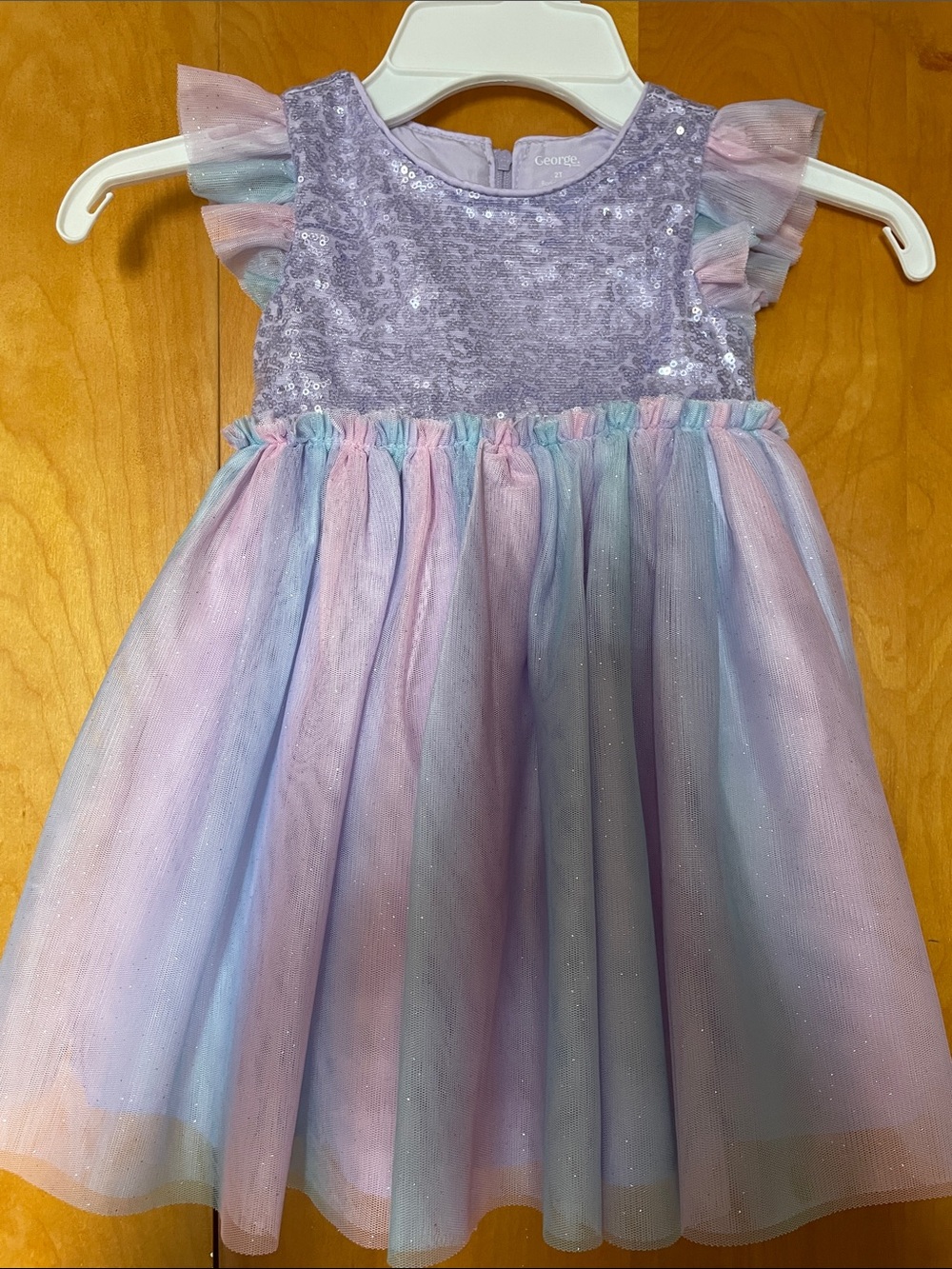 Pastel Sequin & Tulle Dress in Lavender, Pink, Blue